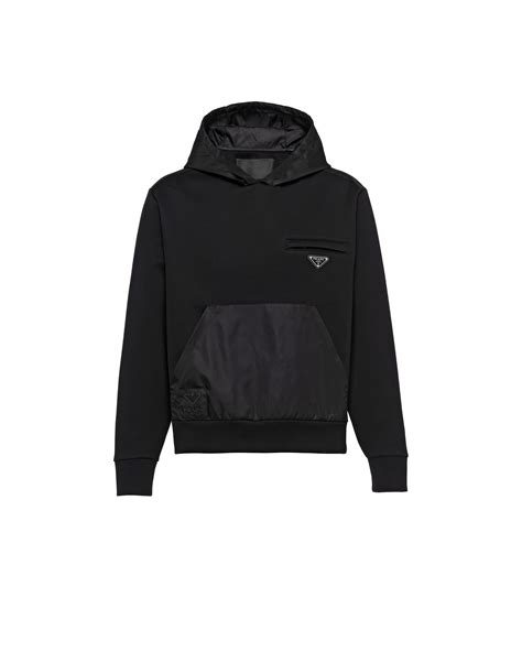 prada hoodie schwarz|Prada nylon hoodie.